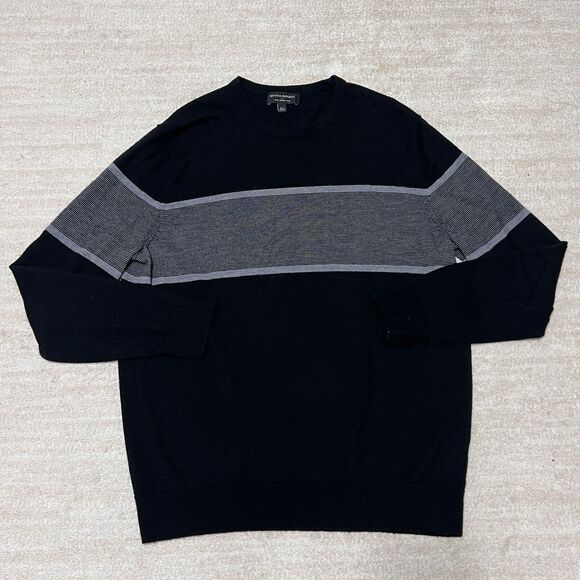 Banana Republic 100% Merino Wool Black Sweater Crew Neck Size Extra Large - Picture 1 of 7